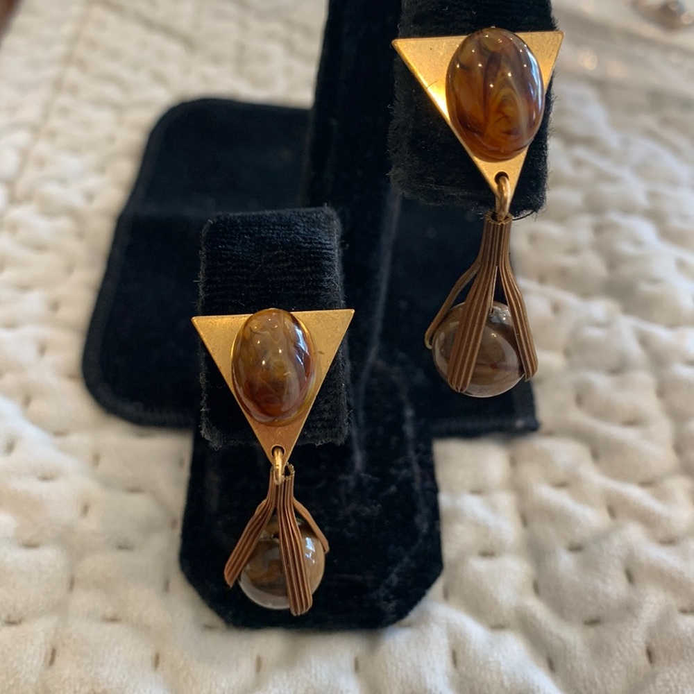 Caged Bead Handmade Artisan Studio Earrings-NWT